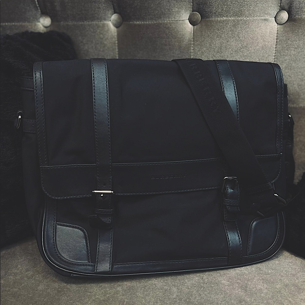 Black Burberry messenger bag